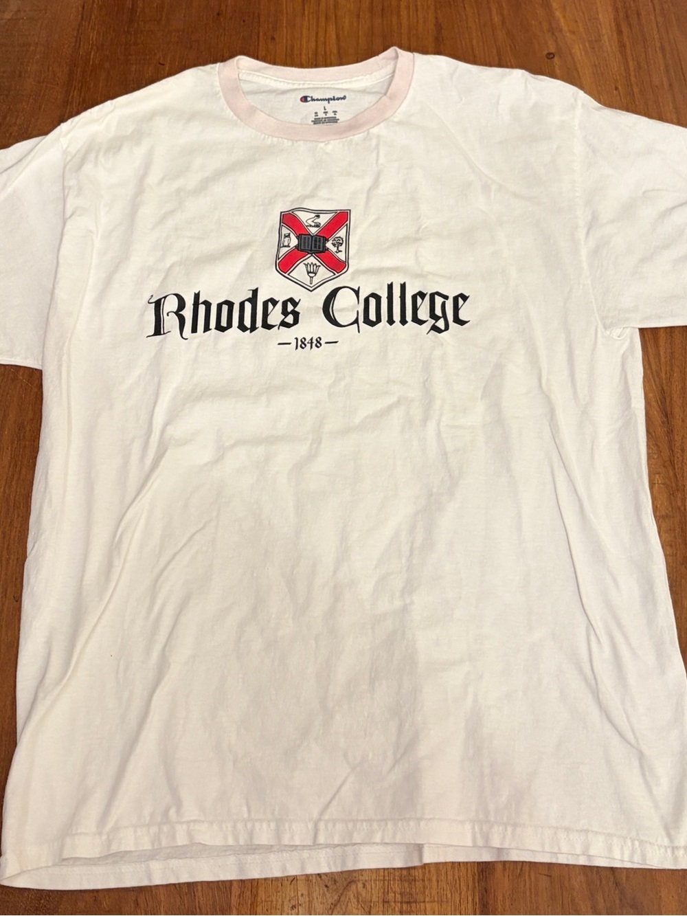 Champion Rhodes College White T-Shirt